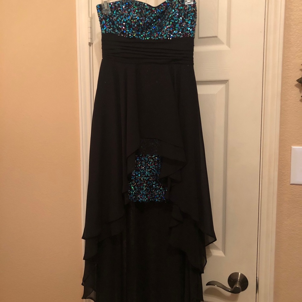 Multi-colored Sequin High low formal dress